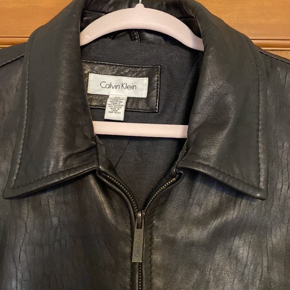 Calvin Klein Leather Jacket Mens XXL - Picture 3 of 8